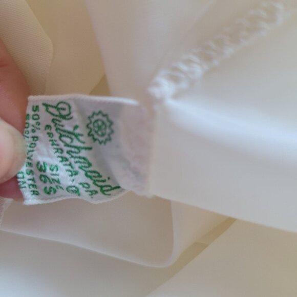 Vintage Dutchmaid White Nylon Slip Dress With Adjustable Straps & Embroidered Tr - Picture 7 of 7